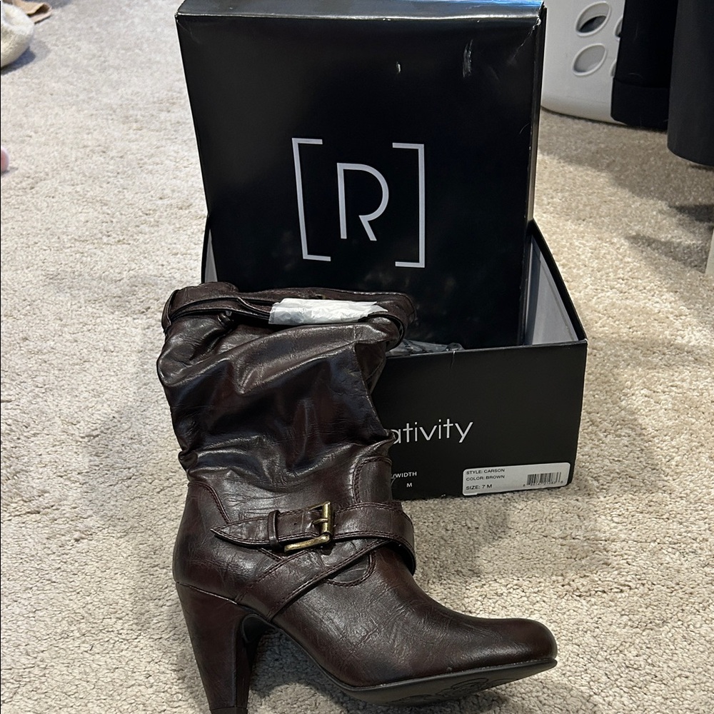 Relativity Dark Brown Heeled Boots